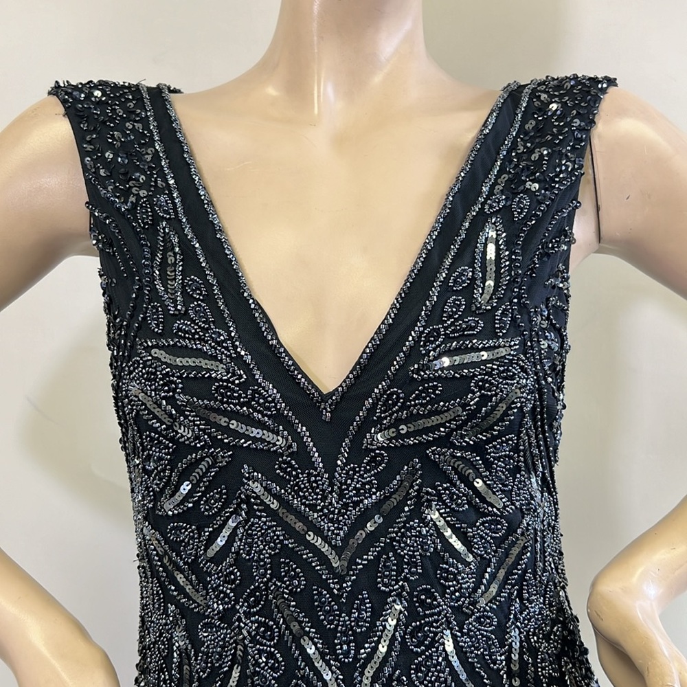 Aidan Mattox fully beaded sleeveless V-Neck long dress - Picture 9 of 13